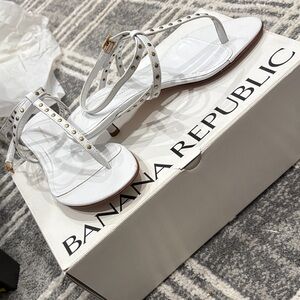 Banana Republic White Studded Sandals